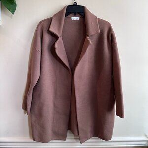 Little Lies Tan Camel Sweater Coat - Size Medium/Large
